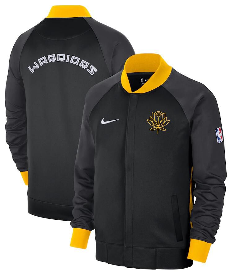 Men Golden State Warriors Black Nike City Edition Full Zip Jacket 2023 NBA Jersey->philadelphia 76ers->NBA Jersey
